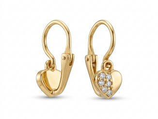 Zlaté detské náušnice srdiečka DZN2608