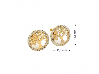 Zlaté náušnice Strom života DOP241239