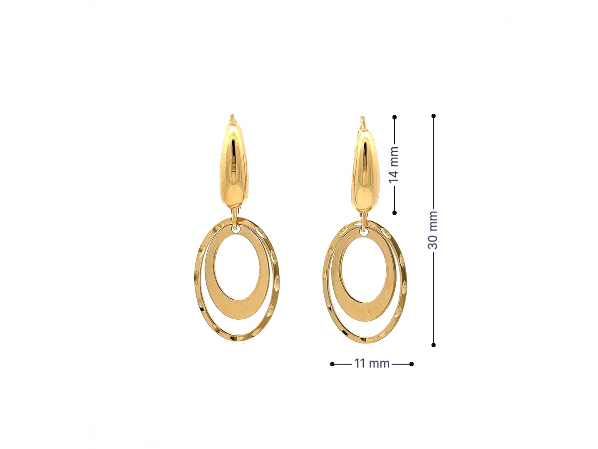 Zlaté visiace náušnice VZN25804