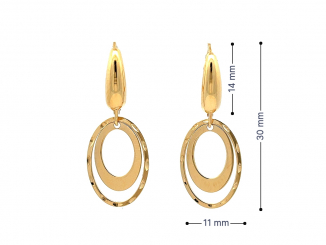 Zlaté visiace náušnice VZN25804