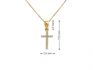 Zlatý prívesok Krížik PRI25814