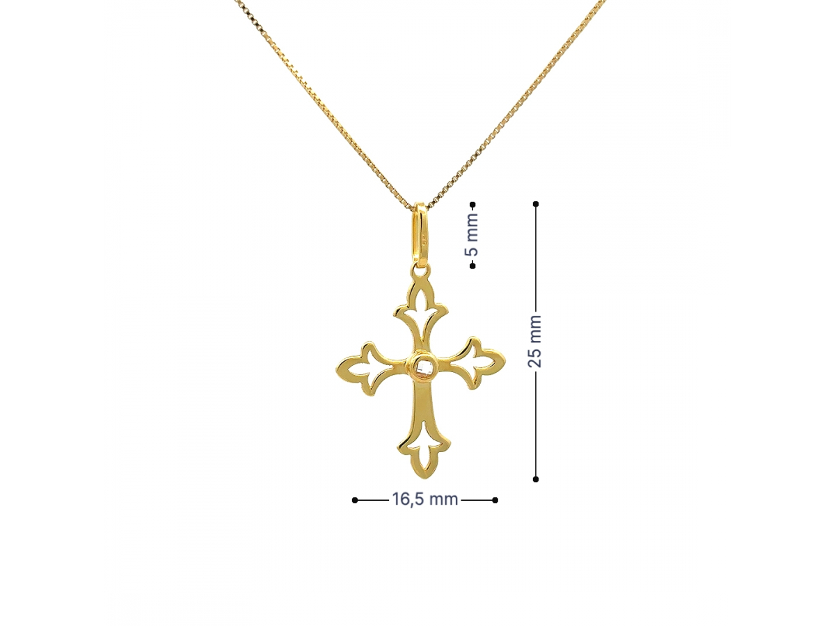 Zlatý prívesok Krížik PRI25816