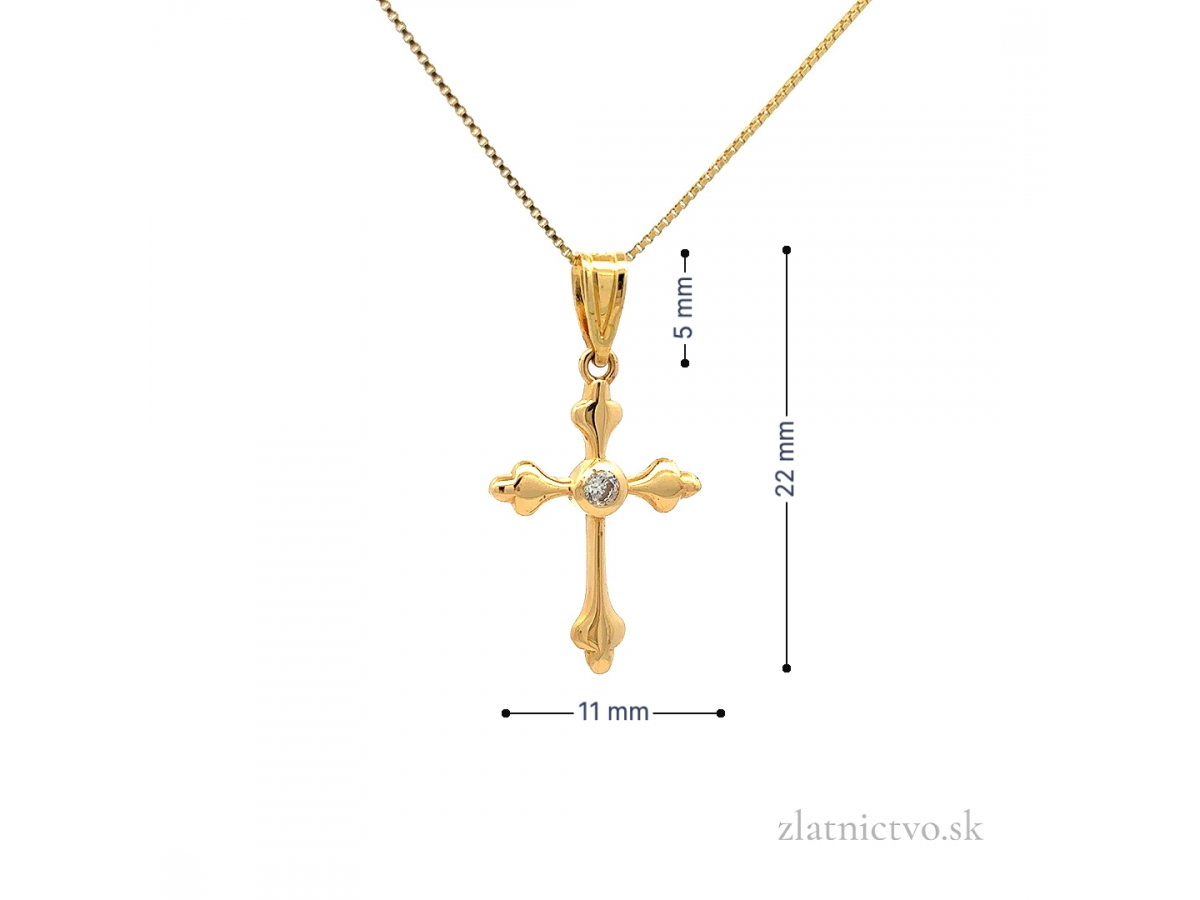Zlatý prívesok Krížik PRI25909