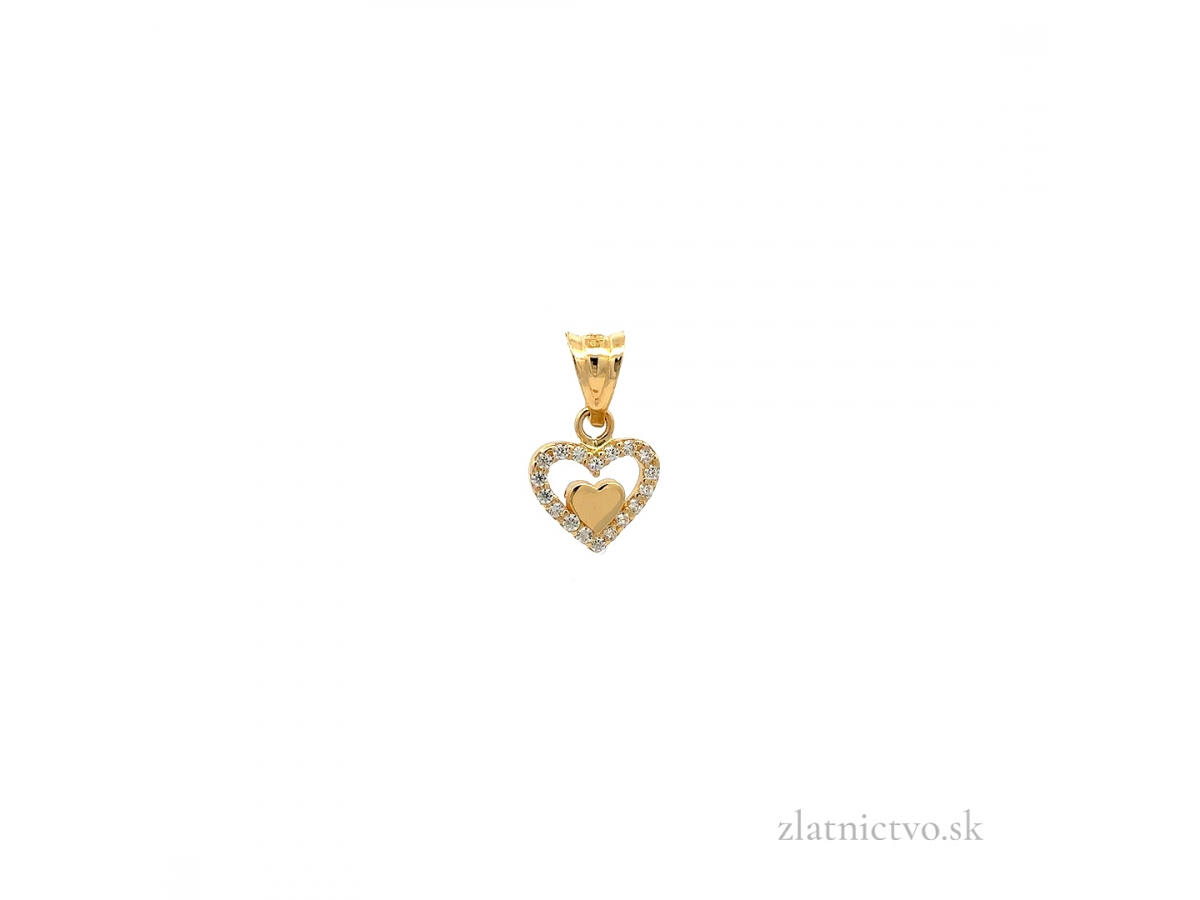 Zlatý prívesok srdce PRI25924