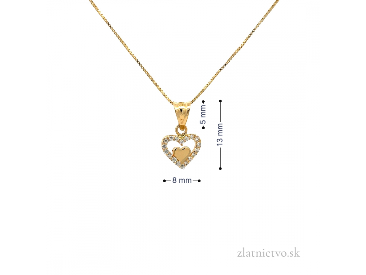 Zlatý prívesok srdce PRI25924