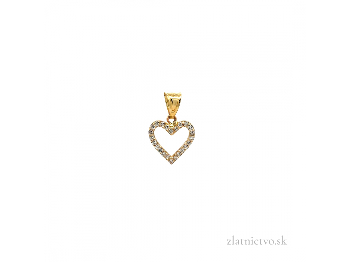 Zlatý prívesok srdce PRI25925