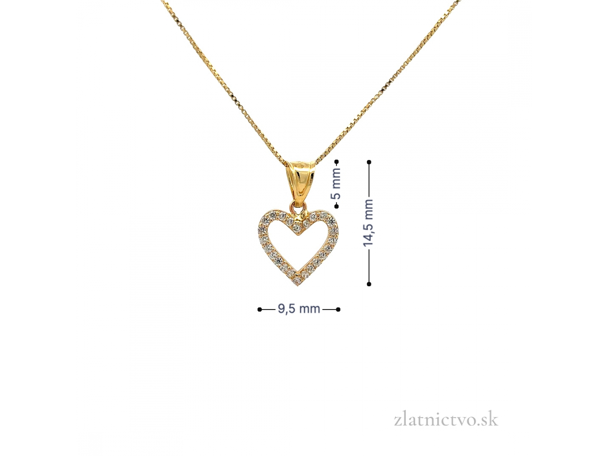 Zlatý prívesok srdce PRI25925