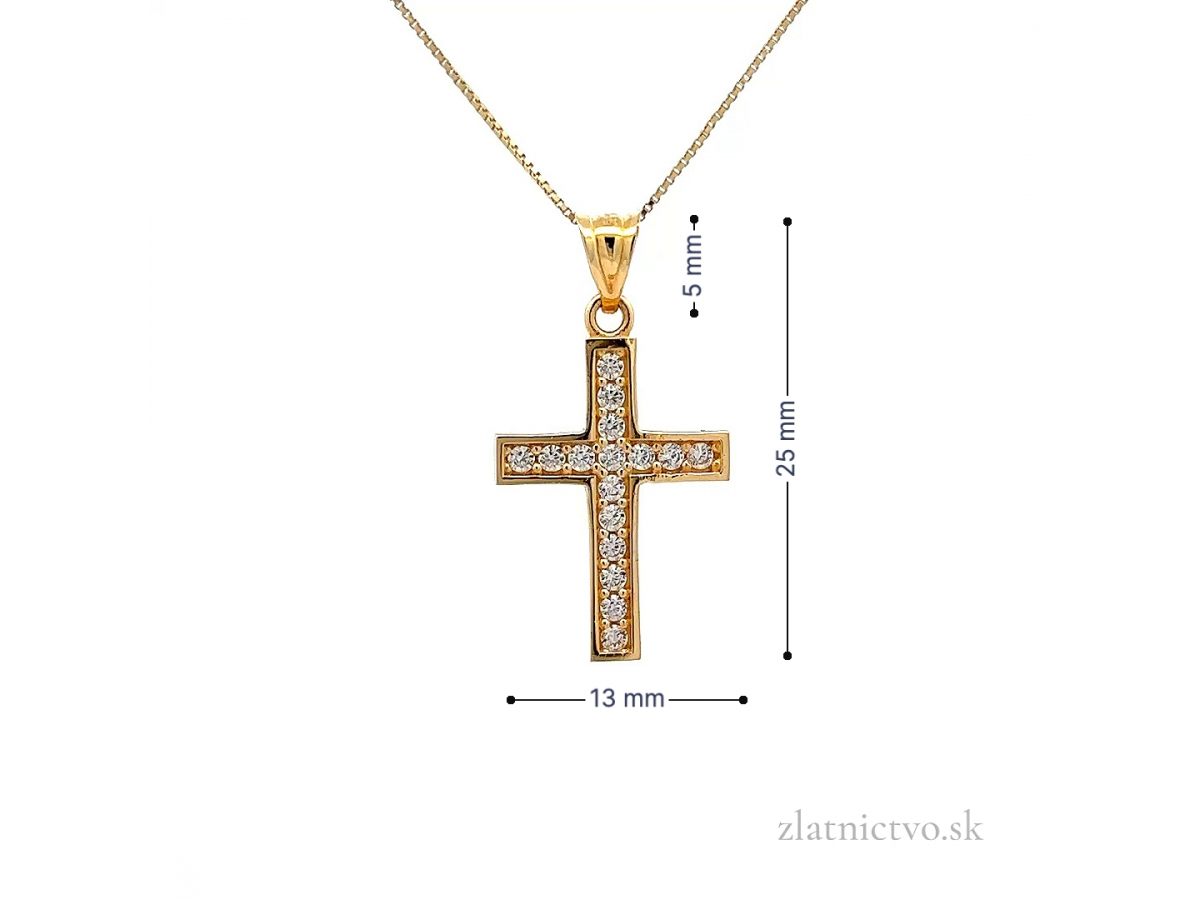 Zlatý prívesok Krížik PRI25102