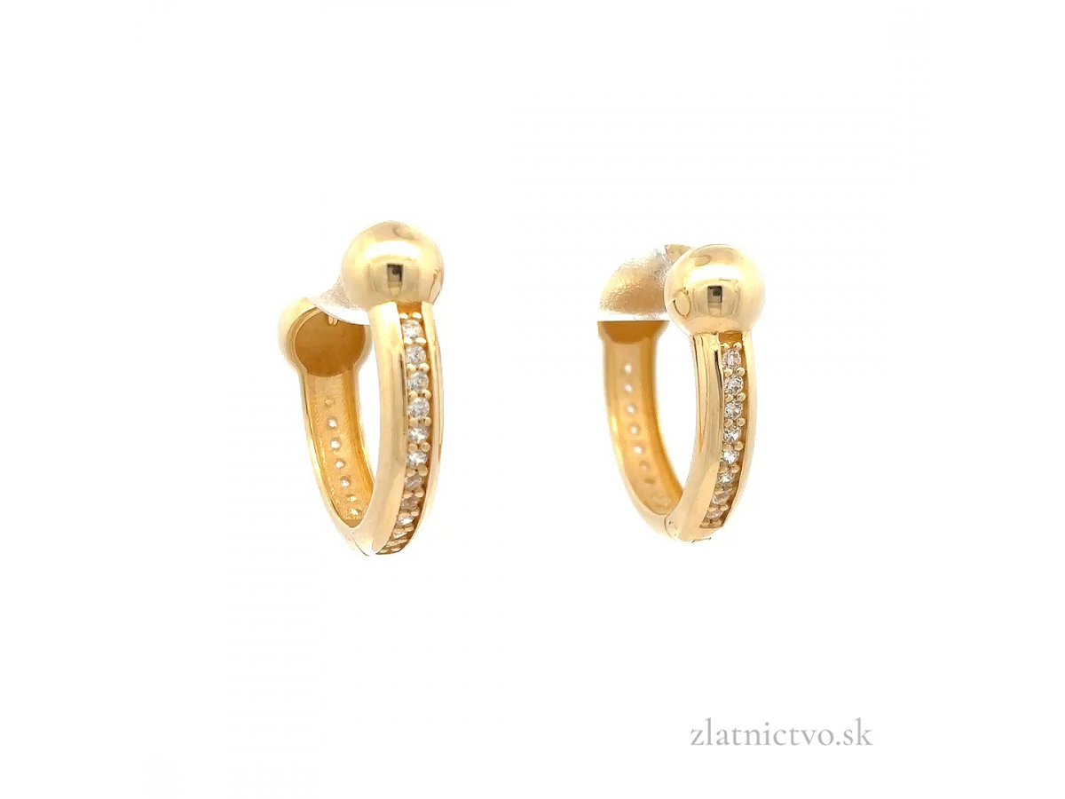 Zlaté náušnice kruhy KRU25104