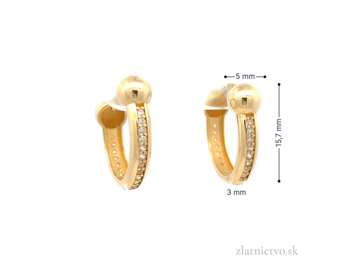 Zlaté náušnice kruhy KRU25104
