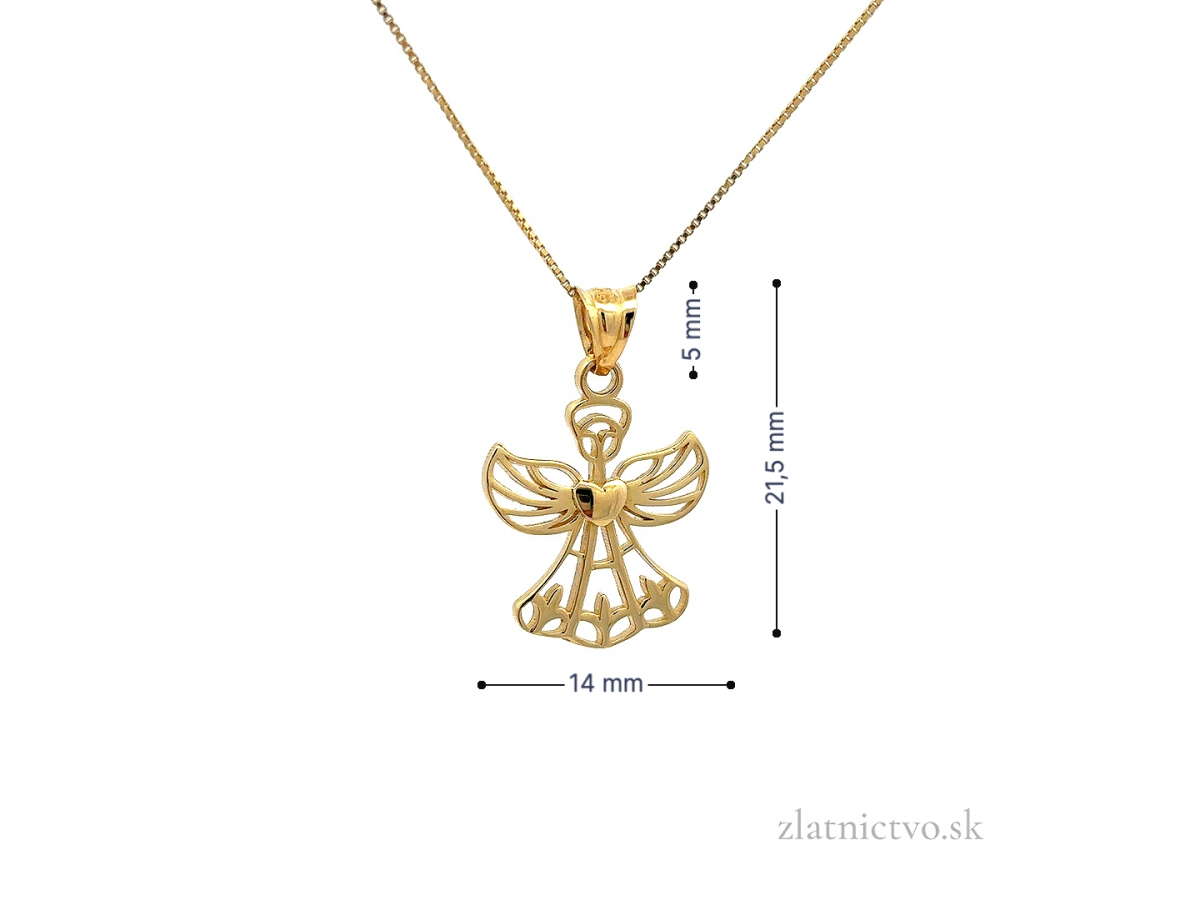 Zlatý prívesok anjel PRI251007