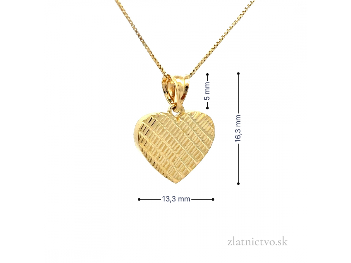 Zlatý prívesok srdce PRI251101