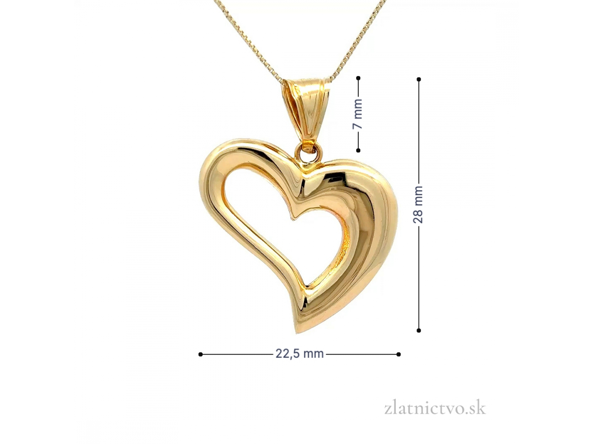 Zlatý prívesok srdce PRI251118