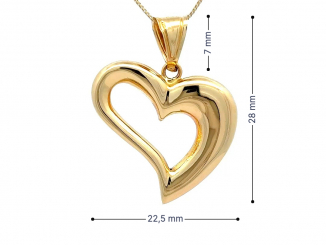 Zlatý prívesok srdce PRI251118