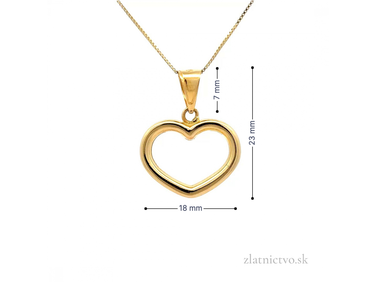 Zlatý prívesok srdce PRI251119