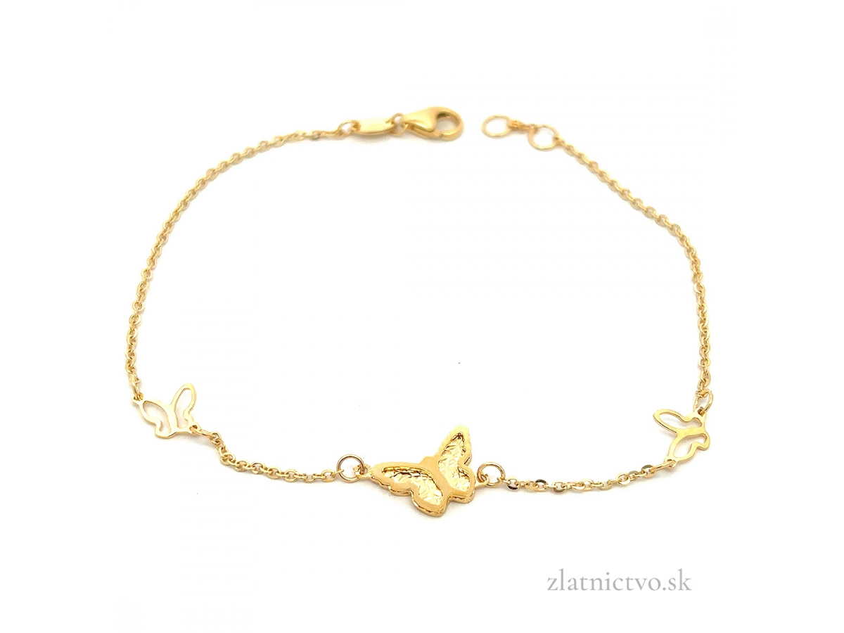 Zlatý náramok motýlik ZN251208