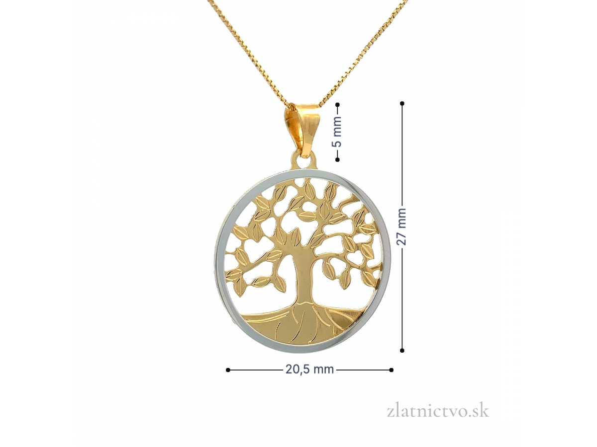 Zlatý prívesok strom života PRI251201