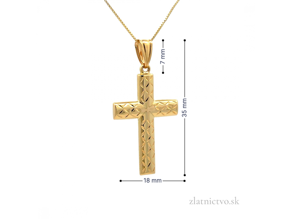 Zlatý prívesok Krížik PRI251208