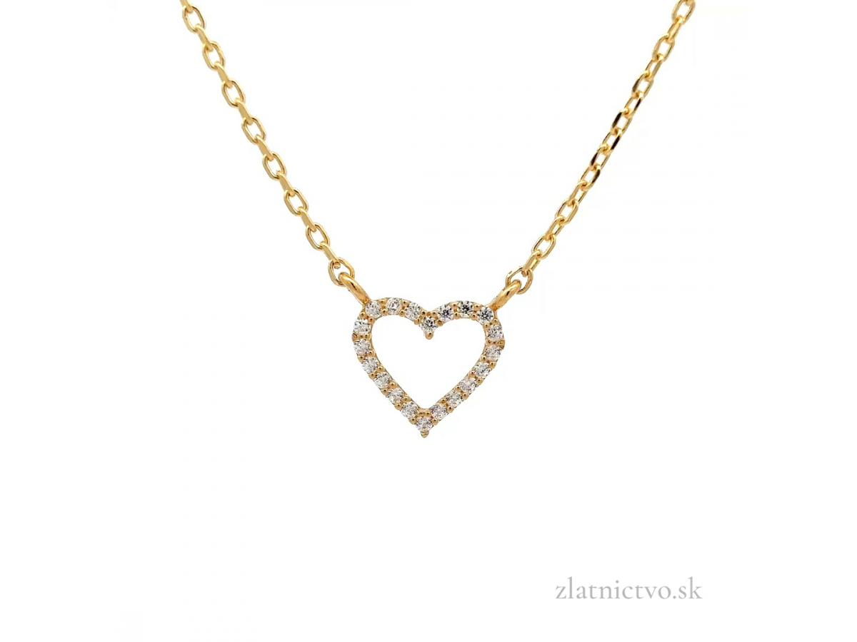 Zlatá retiazka s príveskom srdce RSP260204