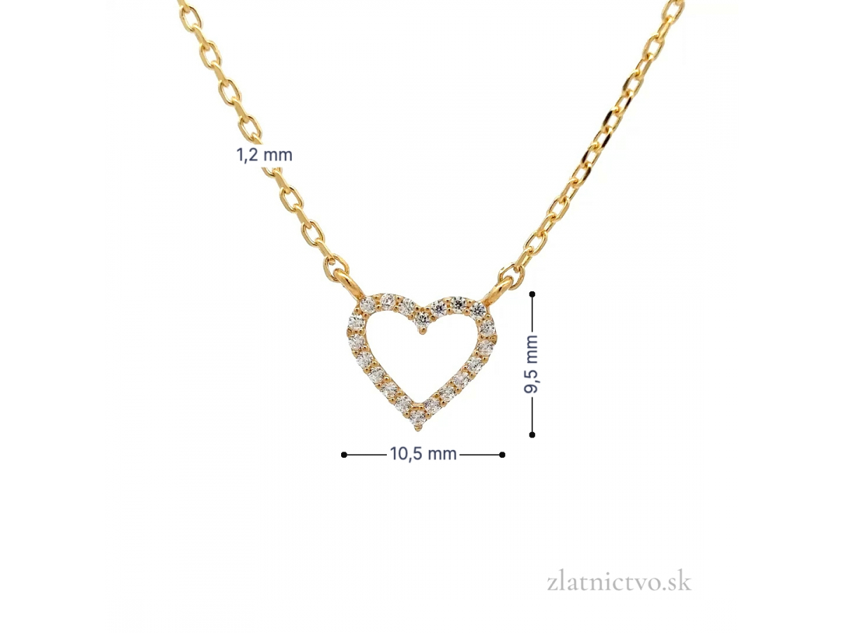 Zlatá retiazka s príveskom srdce RSP260204