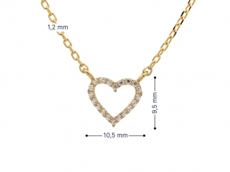 Zlatá retiazka s príveskom srdce RSP260204