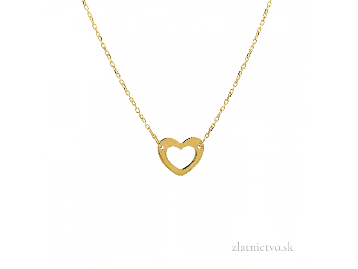 Zlatá retiazka s príveskom srdce RSP260205