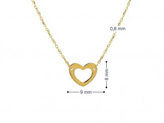 Zlatá retiazka s príveskom srdce RSP260205