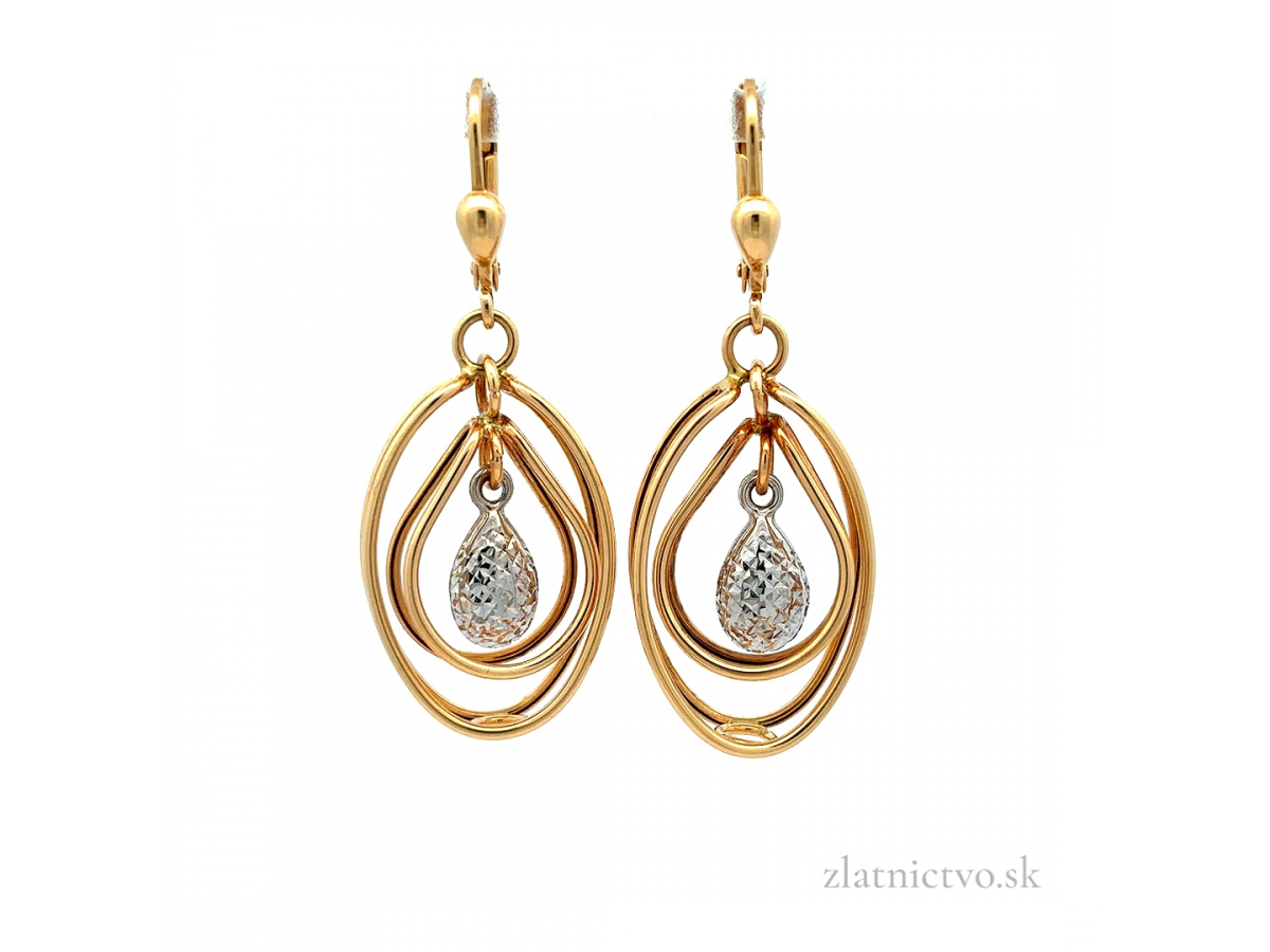 Zlaté visiace náušnice VZN26202