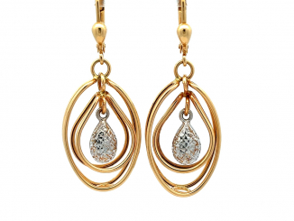 Zlaté visiace náušnice VZN26202