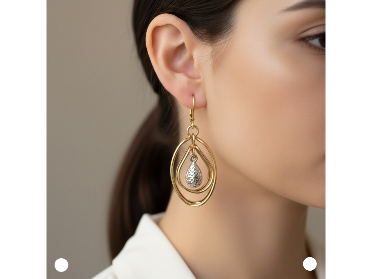 Zlaté visiace náušnice VZN26202