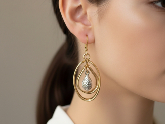 Zlaté visiace náušnice VZN26202