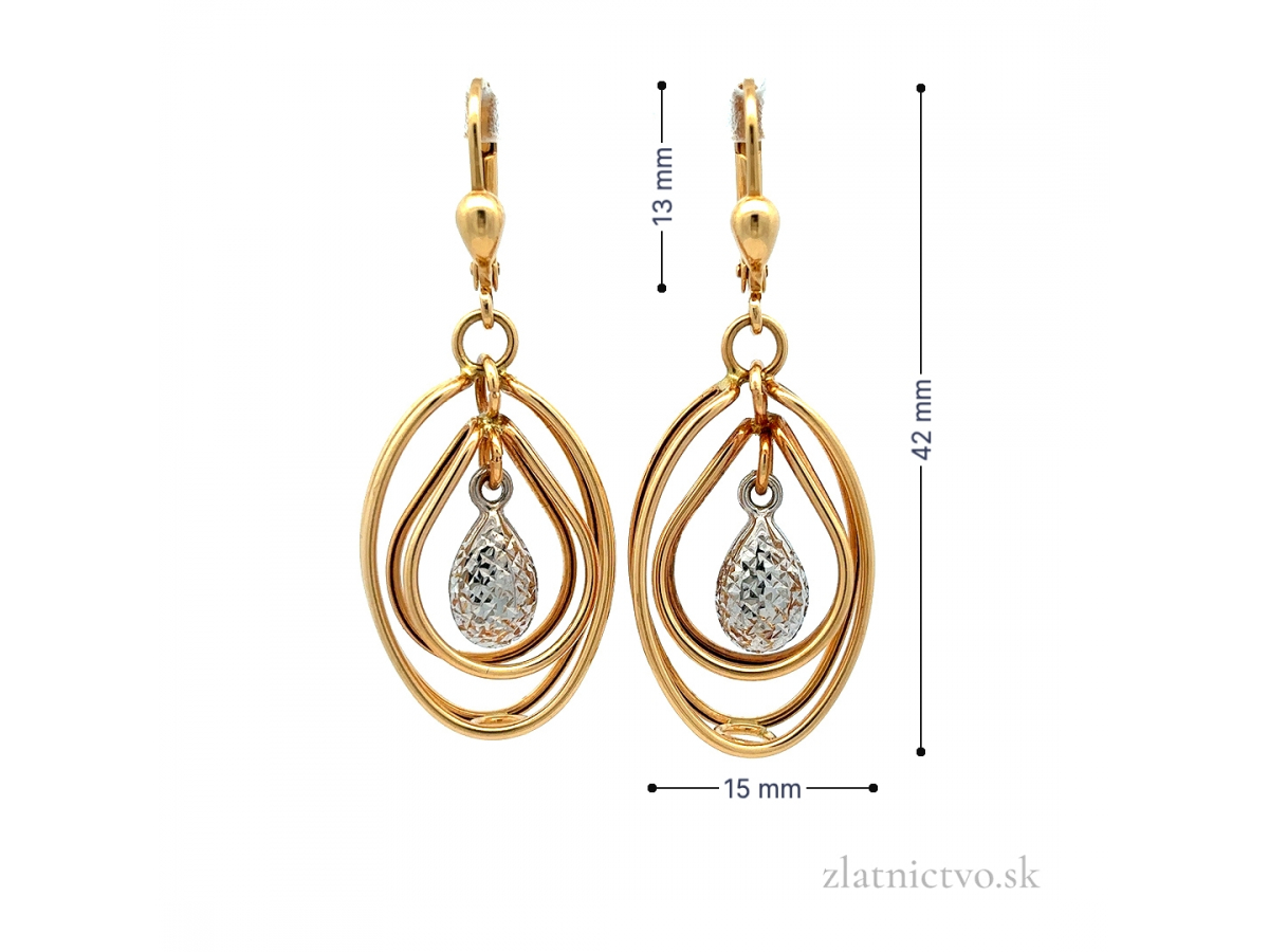 Zlaté visiace náušnice VZN26202