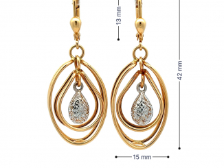 Zlaté visiace náušnice VZN26202