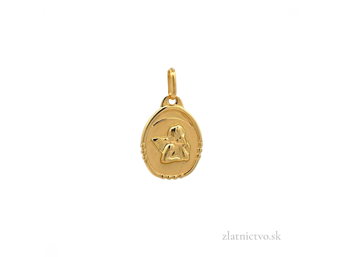 Zlatý prívesok anjel PRI26301