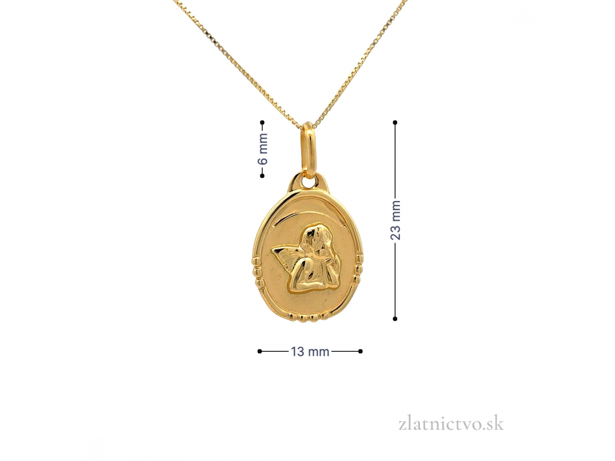 Zlatý prívesok anjel PRI26301