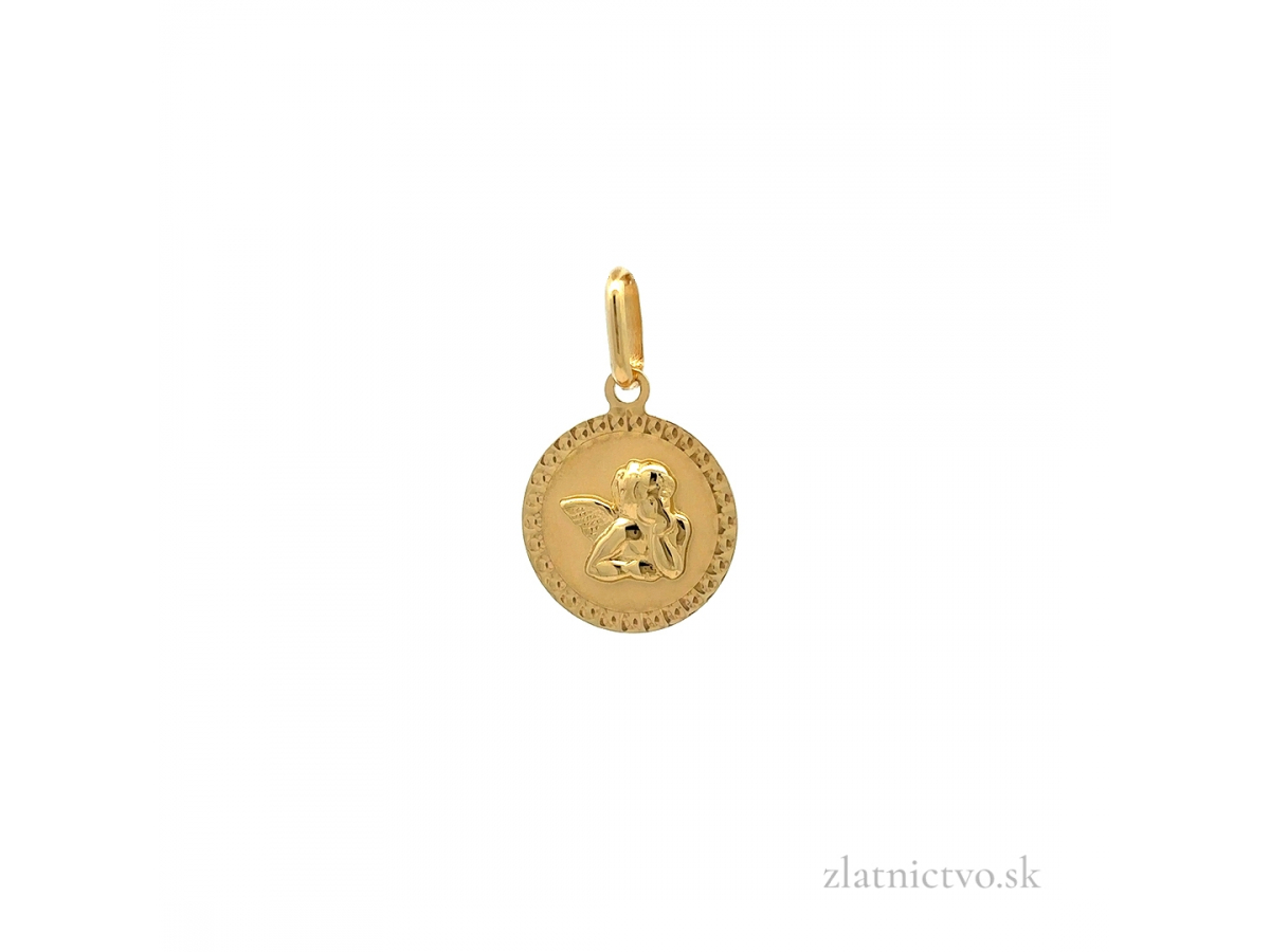 Zlatý prívesok anjel PRI26303