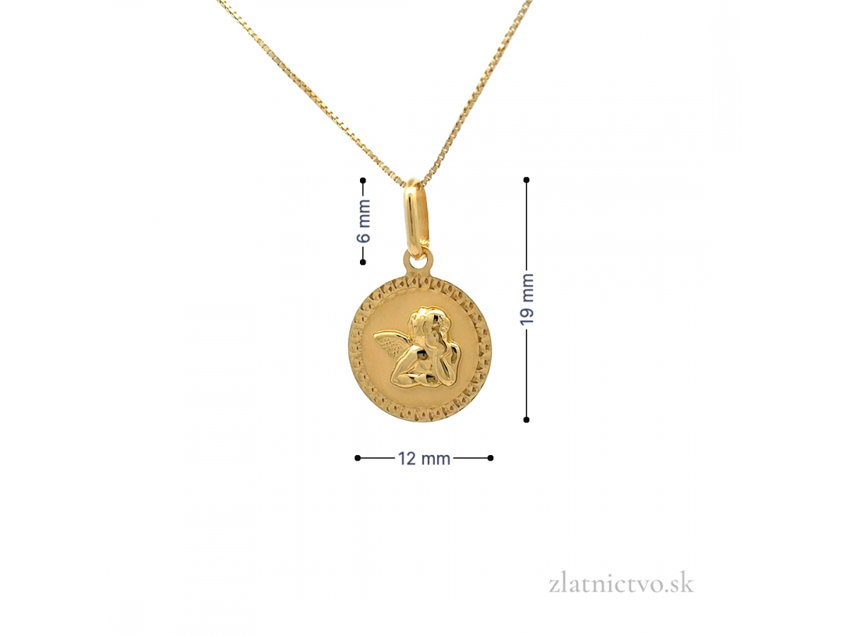 Zlatý prívesok anjel PRI26303