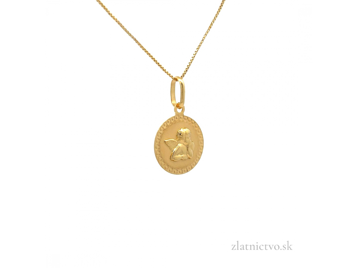 Zlatý prívesok anjel PRI26303
