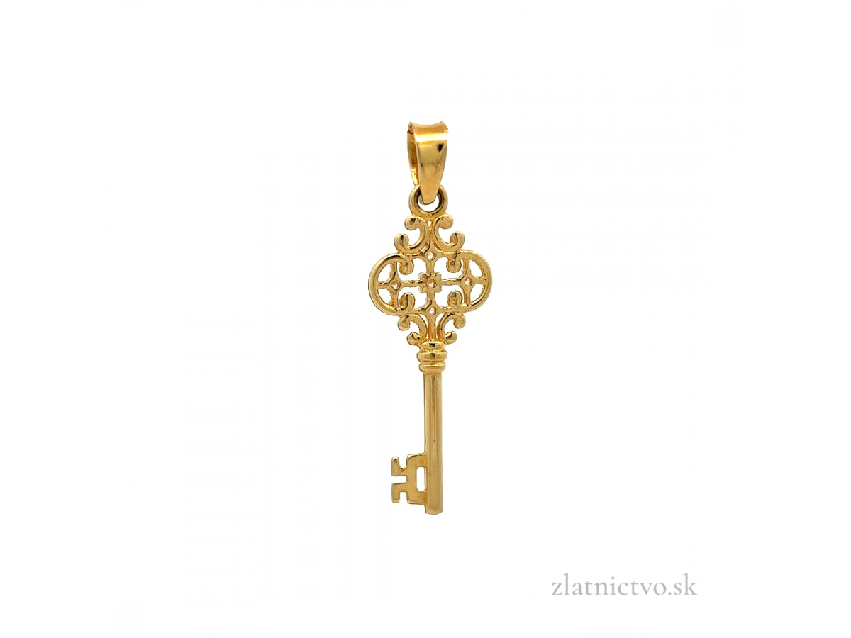 Zlatý prívesok kľúč PRI26310