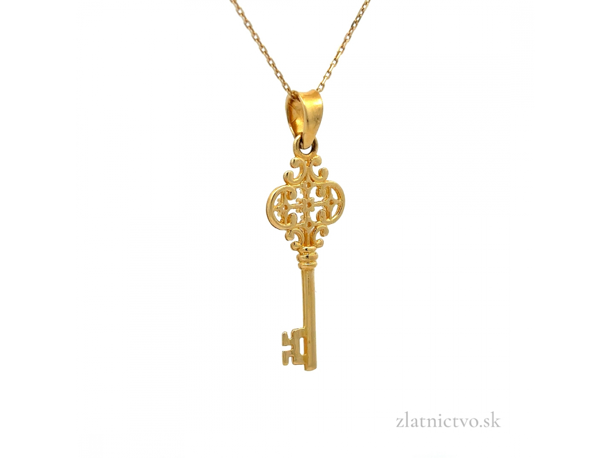 Zlatý prívesok kľúč PRI26310
