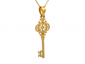 Zlatý prívesok kľúč PRI26310