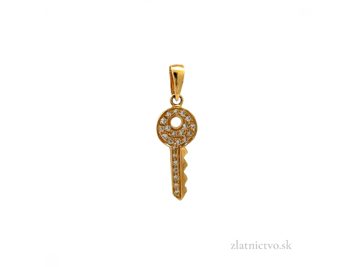 Zlatý prívesok kľúč PRI26311