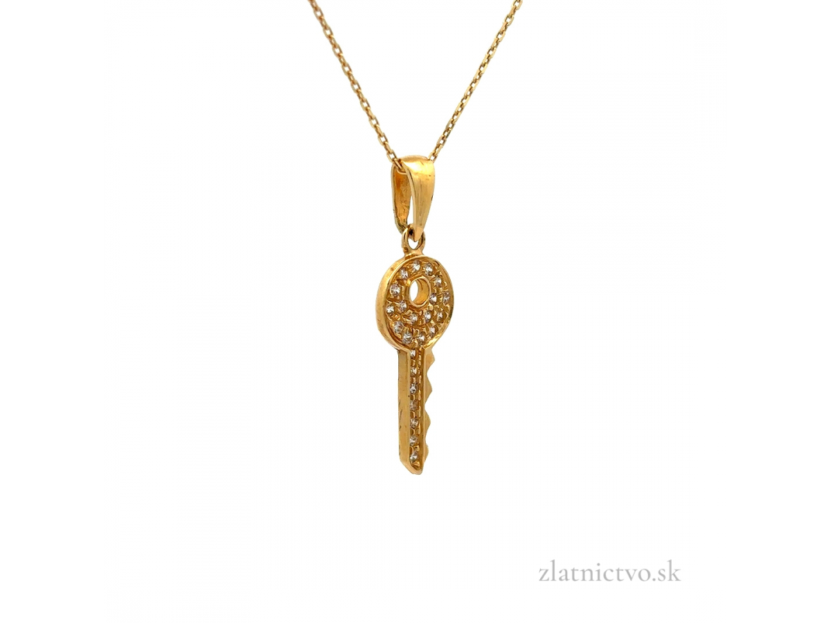 Zlatý prívesok kľúč PRI26311
