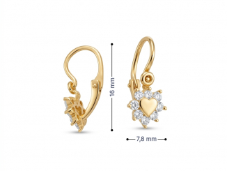 Zlaté detské náušnice DZN2601