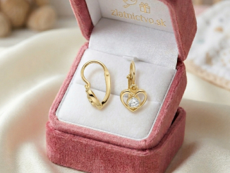 Zlaté detské náušnice srdiečka DZN2610