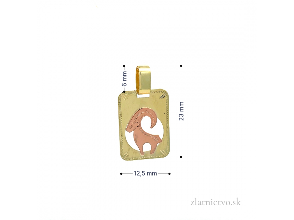 Zlatý prívesok znamenie KOZOROŽEC PRI26102