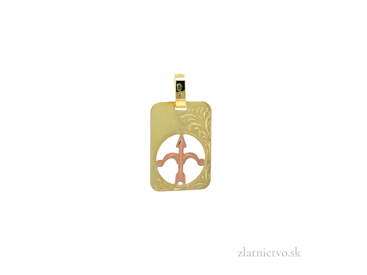 Zlatý prívesok znamenie STRELEC PRI26106