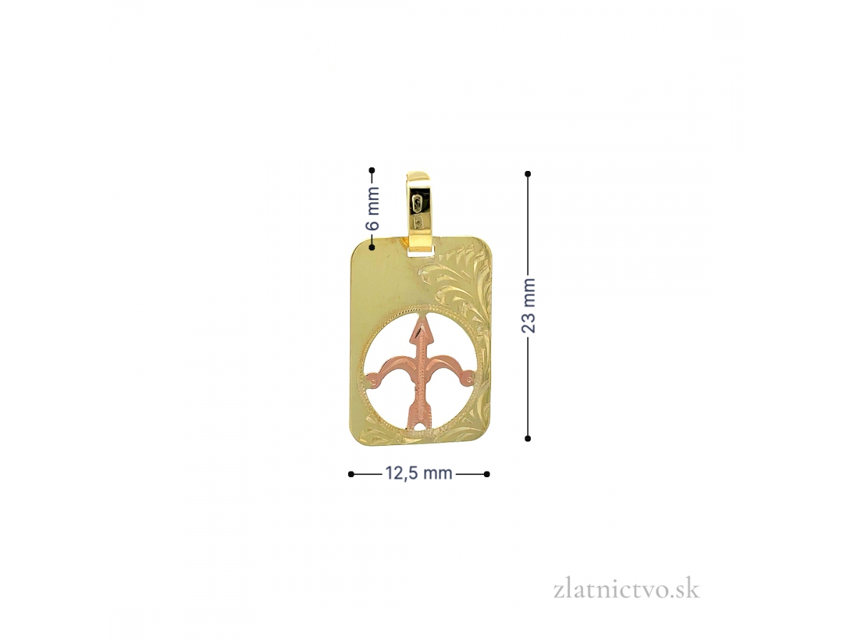Zlatý prívesok znamenie STRELEC PRI26106