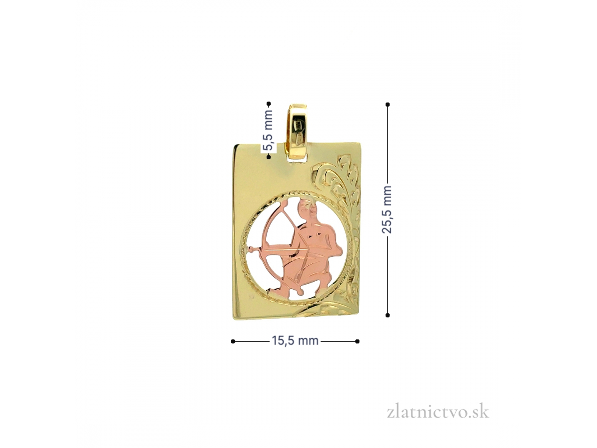 Zlatý prívesok znamenie STRELEC PRI26201