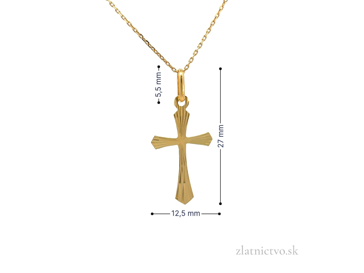 Zlatý prívesok Krížik PRI26313